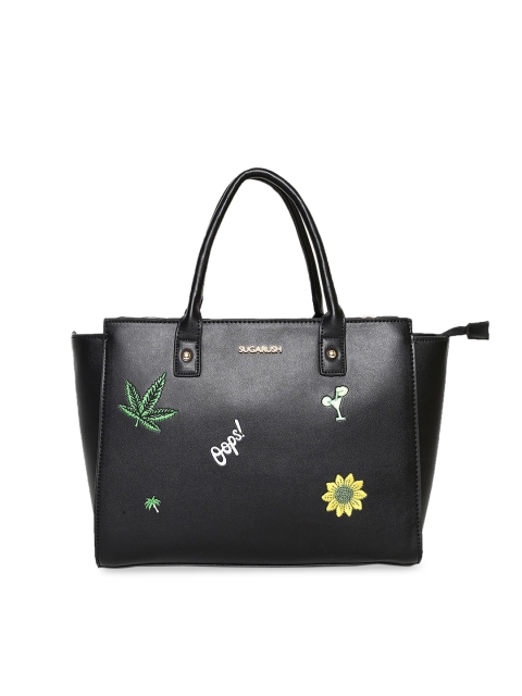 

Sugarush Black Printed Handheld Bag