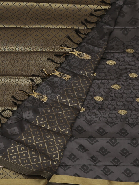 

Pothys Grey & Gold-Toned Art Silk Woven Design Saree