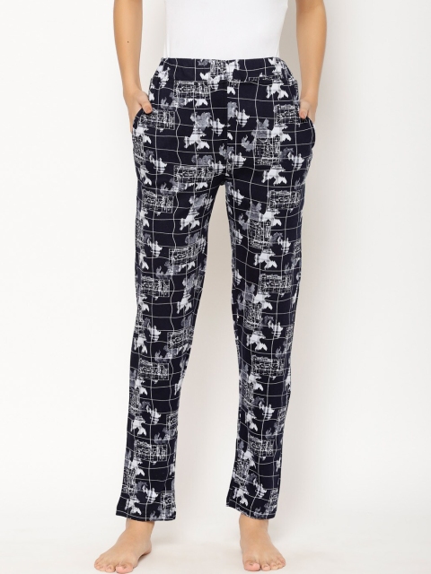 

Floret Women Navy Blue Printed Lounge Pants