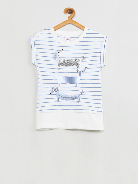 

max Girls Off-White & Blue Striped Top