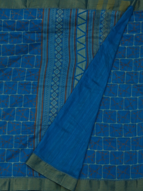

Pothys Blue Checked Jute Silk Saree
