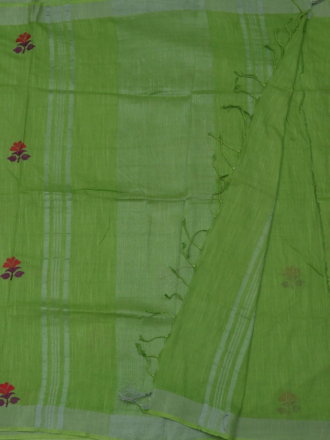 

Pothys Green Woven Design Linen Blend Saree