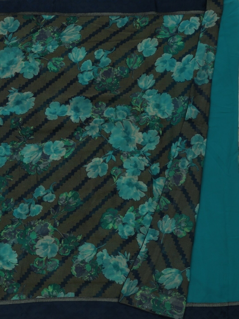 

Pothys Blue & Brown Poly Georgette Printed Saree