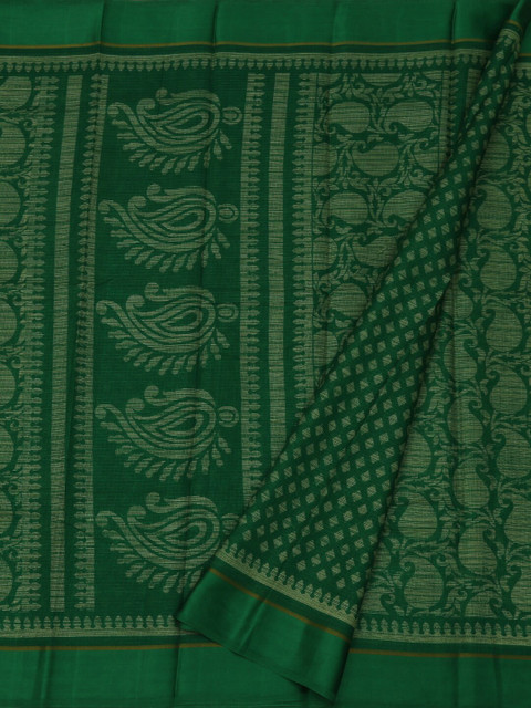

Pothys Green Printed Linen Blend Saree