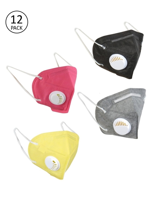 

OOMPH Unisex Pack of 12 Anti-Pollution Reusable 5-Layer Mask, Multi
