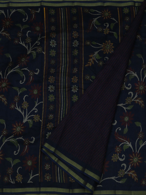 

Pothys Navy Blue Woven Design Jute Silk Saree