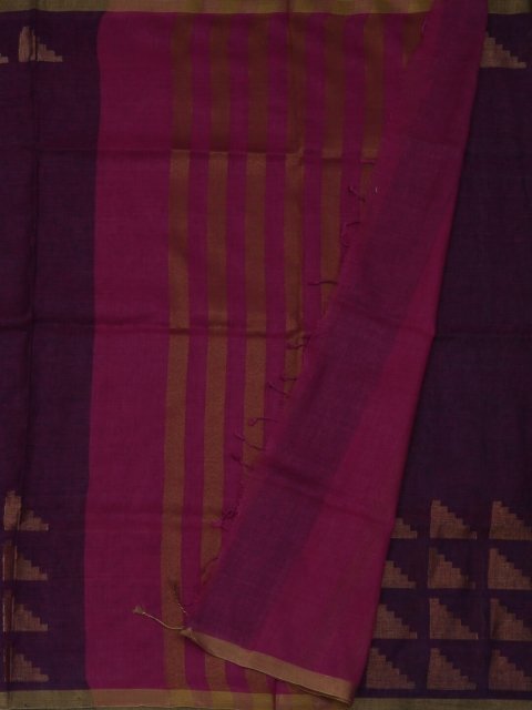 

Pothys Purple Woven Design Pure Linen Saree