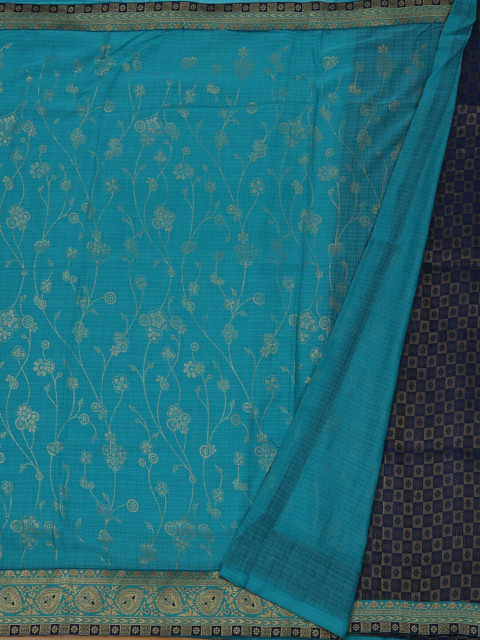 

Pothys Blue Woven Design Poly Georgette Saree