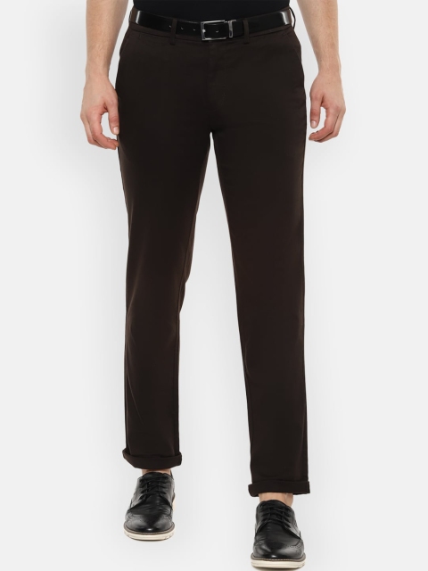 

Van Heusen Men Brown Slim Fit Solid Regular Trousers