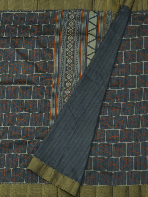 

Pothys Grey Checked Saree