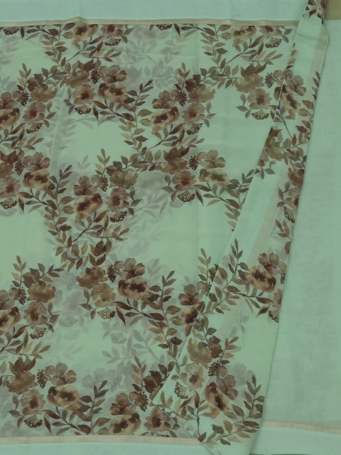 

Pothys Green & Brown Poly Georgette Printed Saree