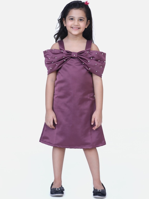 

Fairies Forever Girls Purple Solid A-Line Dress