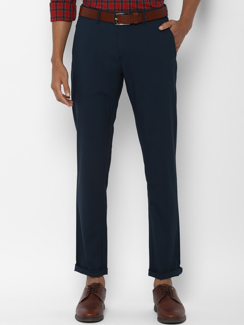 

Allen Solly Men Navy Blue Slim Fit Solid Regular Trousers
