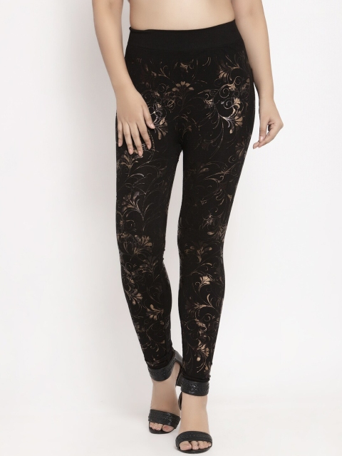 

Klotthe Women Black Printed Ankle-Length Leggins