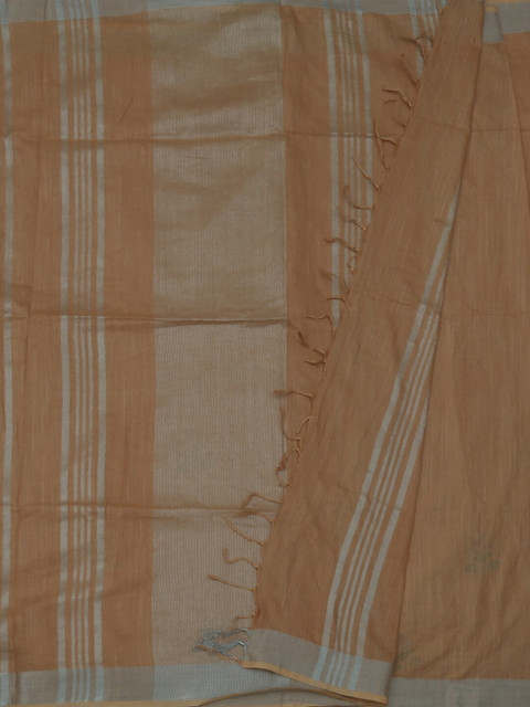 

Pothys Cream-Coloured Striped Linen Blend Saree