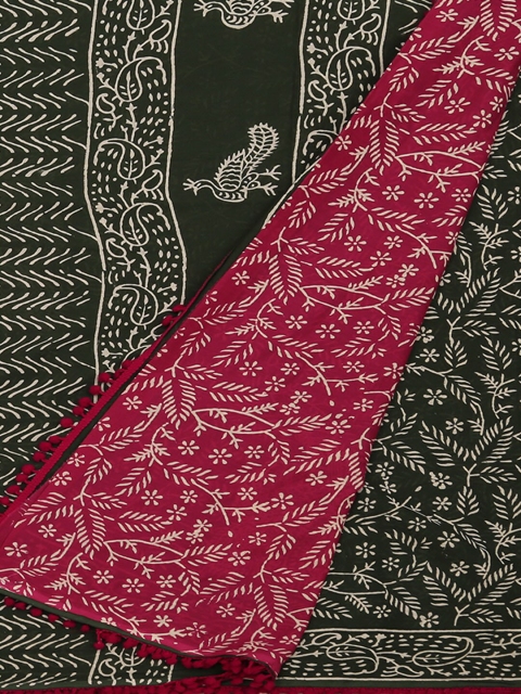 

Pothys Green Striped Pure Cotton Saree