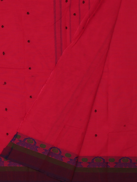 

Pothys Red & Black Pure Cotton Woven Design Saree