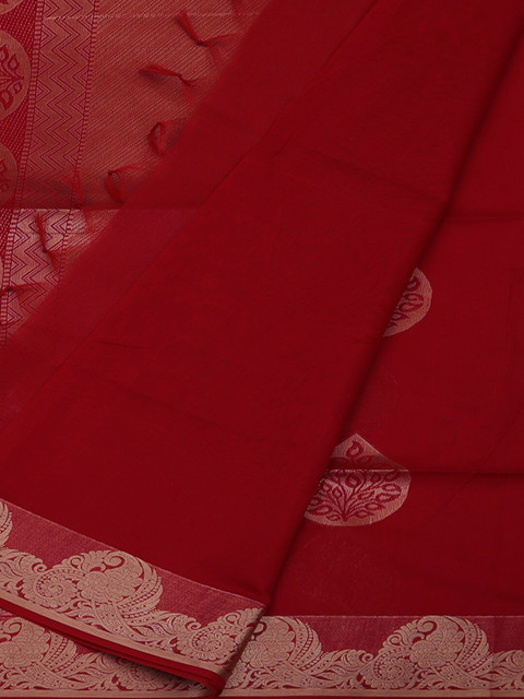 

Pothys Red & Off-White Silk Cotton Woven Design Saree