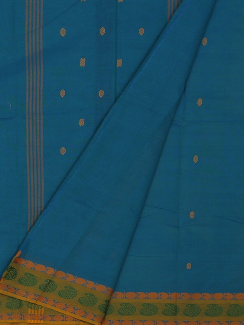 

Pothys Blue & Yellow Pure Cotton Woven Design Saree