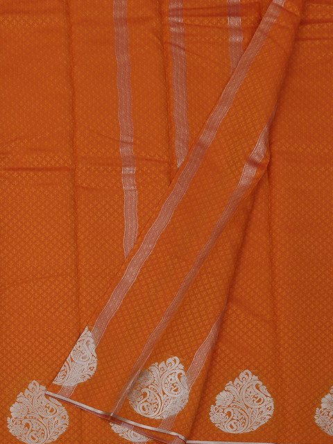 

Pothys Orange Printed Art Silk Saree