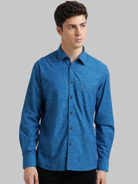 

Parx Men Blue Regular Fit Solid Casual Shirt
