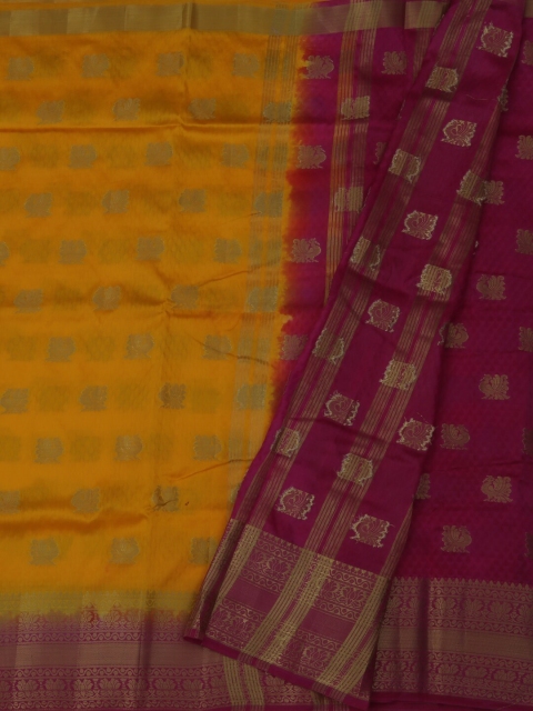 

Pothys Yellow Woven Design Jute Silk Saree