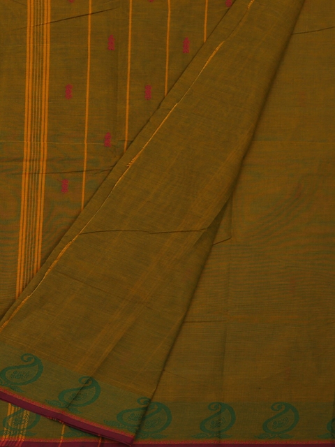 

Pothys Olive Green Woven Design Pure Cotton Saree