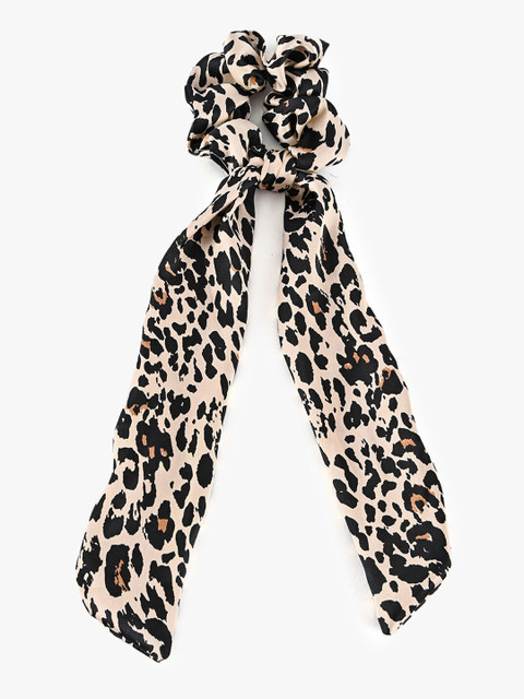 

BuckleUp Beige & Black Printed Ponytail Holder