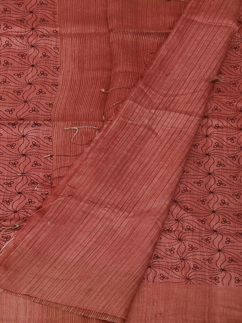 

Pothys Rust Woven Design Jute Silk Saree