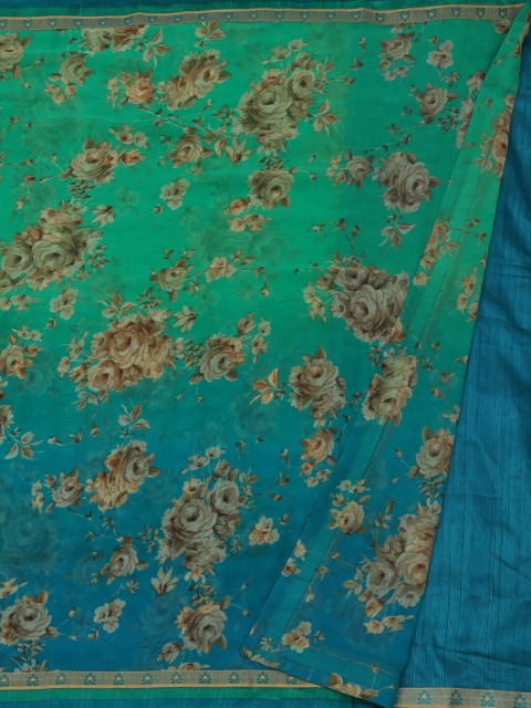 

Pothys Green & Blue Poly Georgette Printed Saree