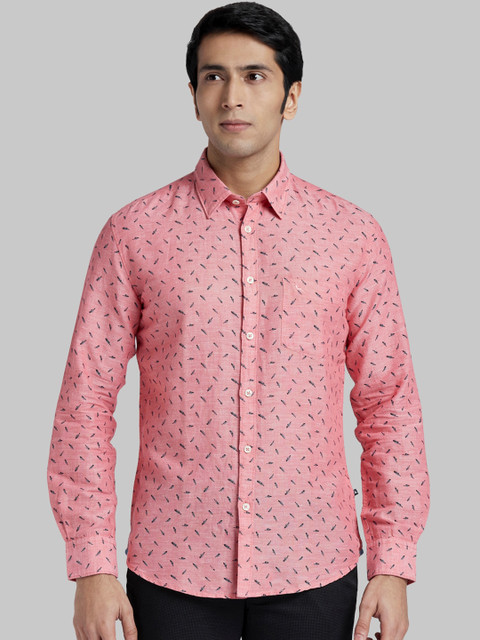 

Parx Men Pink Regular Fit Printed Casual Shirt