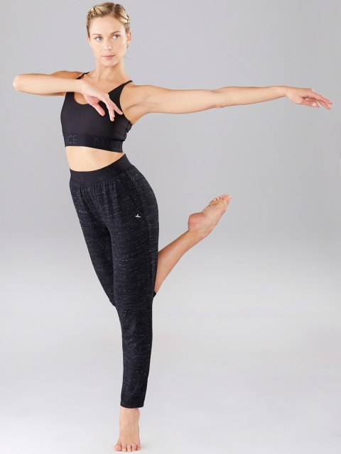 

Domyos By Decathlon Women Black Regular Fit Dance Carrot Trousers