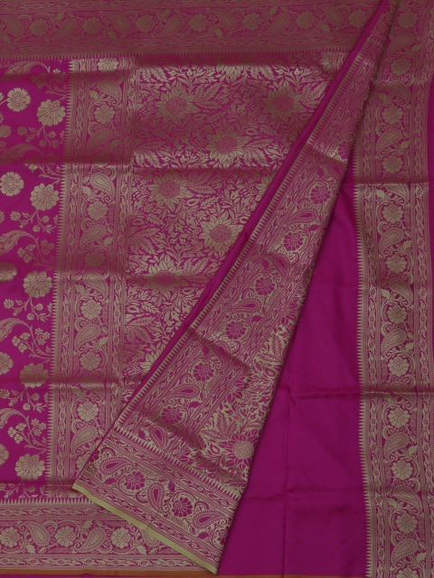 Pothys Pink & Gold Jute Silk Woven Design Saree