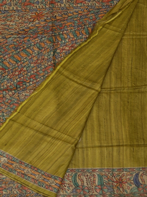 

Pothys Multicoloured Printed Jute Silk Saree, Multi