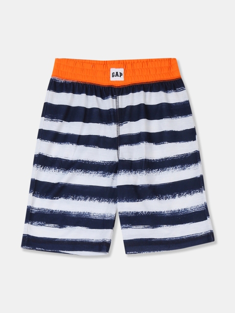 

GAP Boys White Striped Regular Fit Regular Shorts