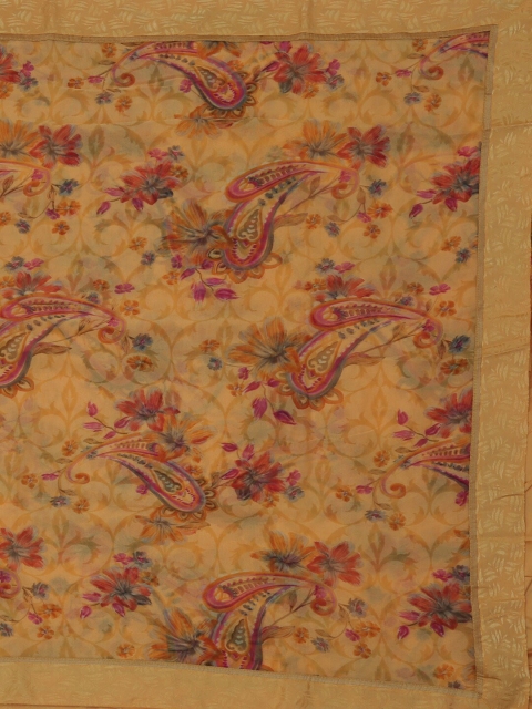 

Pothys Cream-Coloured Printed Poly Georgette Saree