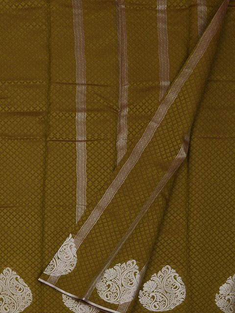 

Pothys Olive Green & Off-White Art Silk Woven Design Saree