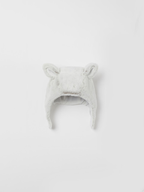 

H&M Kids Grey Solid Faux Shearling Hat