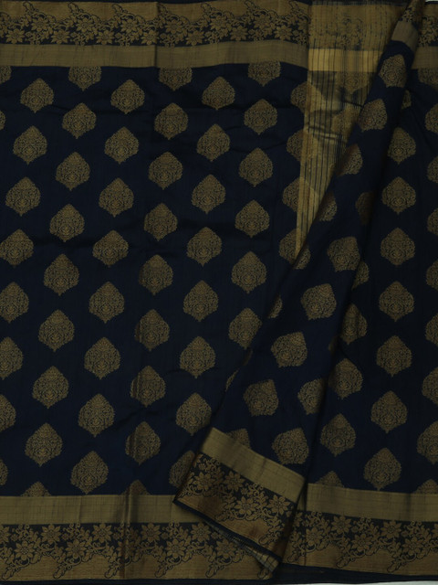 

Pothys Navy Blue Woven Design Jute Silk Saree