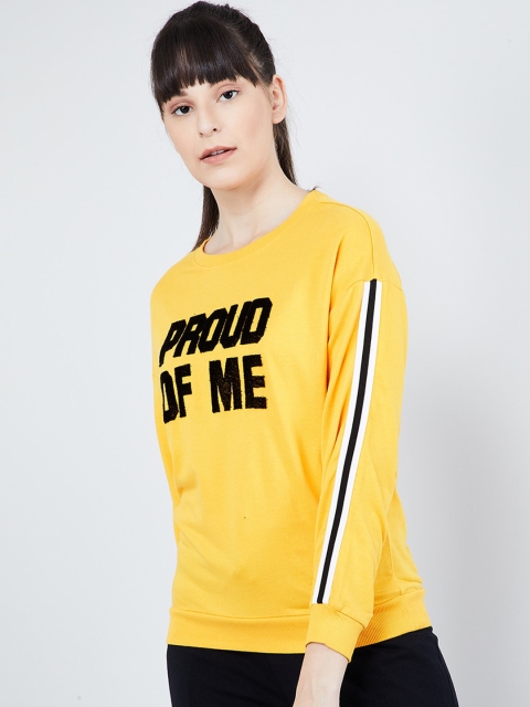 

max Women Yellow Printed Sweatshirt
