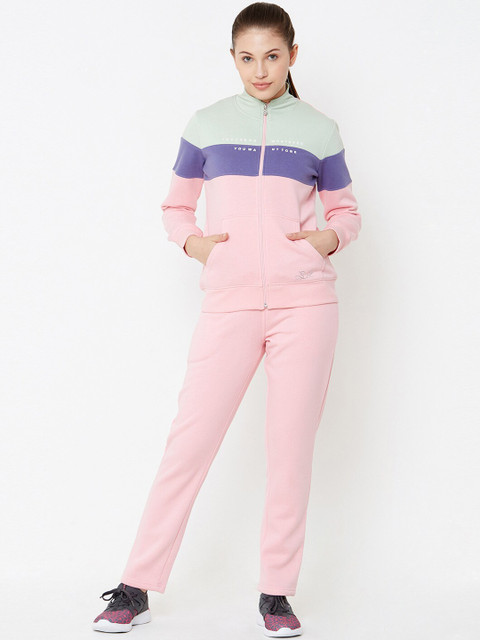 

Sweet Dreams Women Pink & Purple Colourblocked Tracksuit