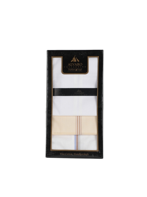 

Alvaro Castagnino Men Set of 3 Handkerchief, White