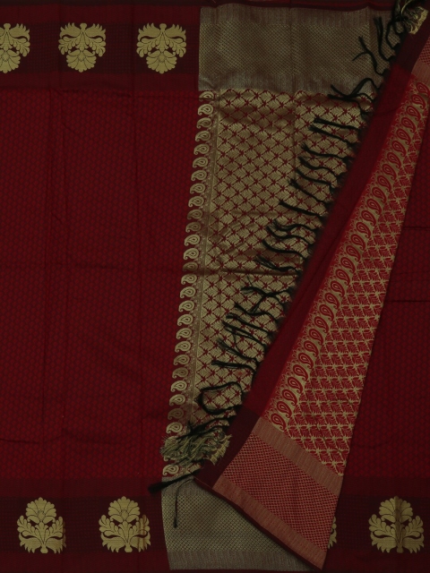 

Pothys Red & Gold-Toned Art Silk Printed Saree