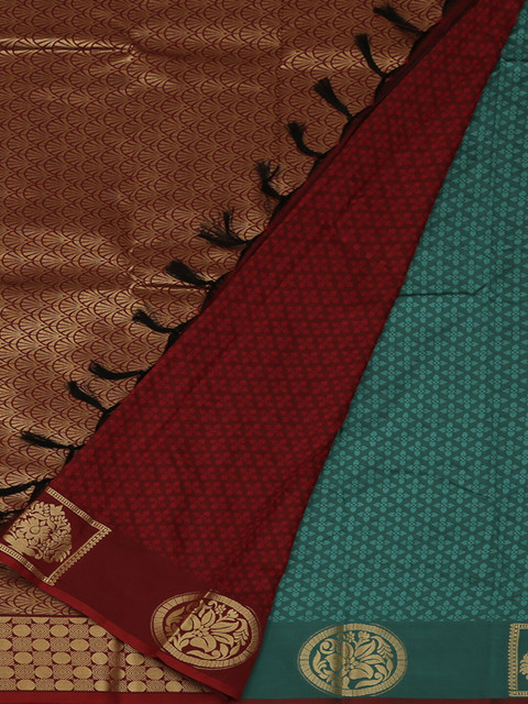 

Pothys Green & Maroon Art Silk Woven Design Saree
