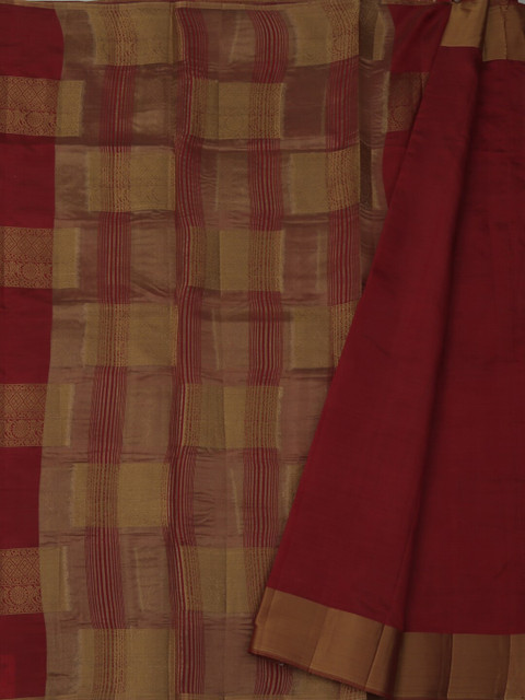 

Pothys Red & Yellow Jute Silk Woven Design Saree