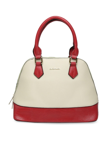 

Sugarush Beige Colourblocked Handheld Bag