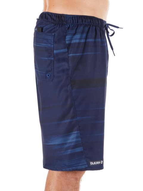 

OLAIAN By Decathlon Men Navy Blue Striped Regular Fit Surfing Shorts
