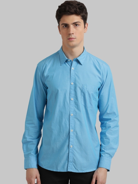 

Parx Men Blue Regular Fit Solid Casual Shirt