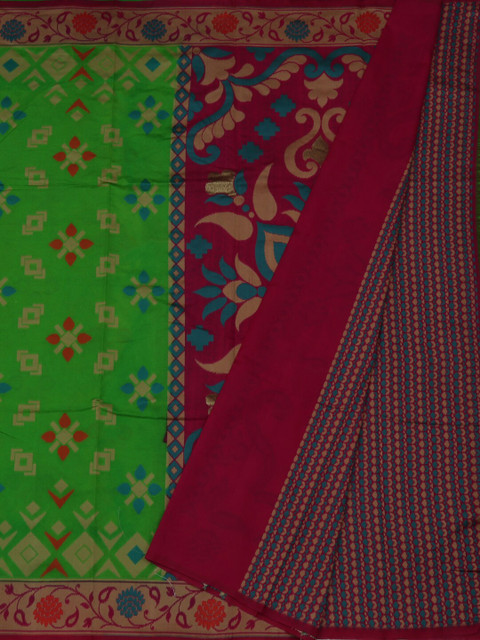 

Pothys Green & Red Jute Silk Woven Design Saree