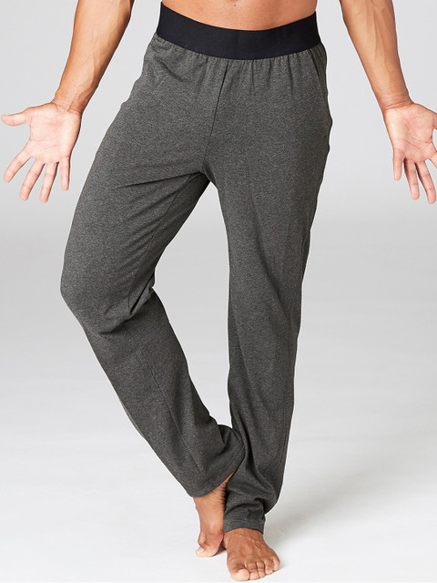 

Domyos By Decathlon Men Charcoal Grey Solid Lounge Pants